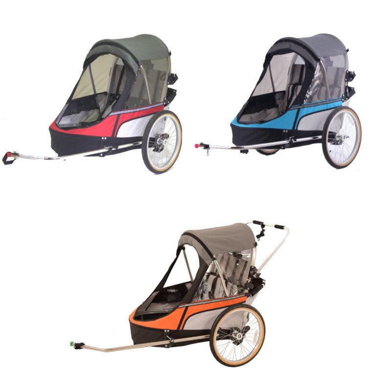 Remorque velo pour enfant Premium Double marron