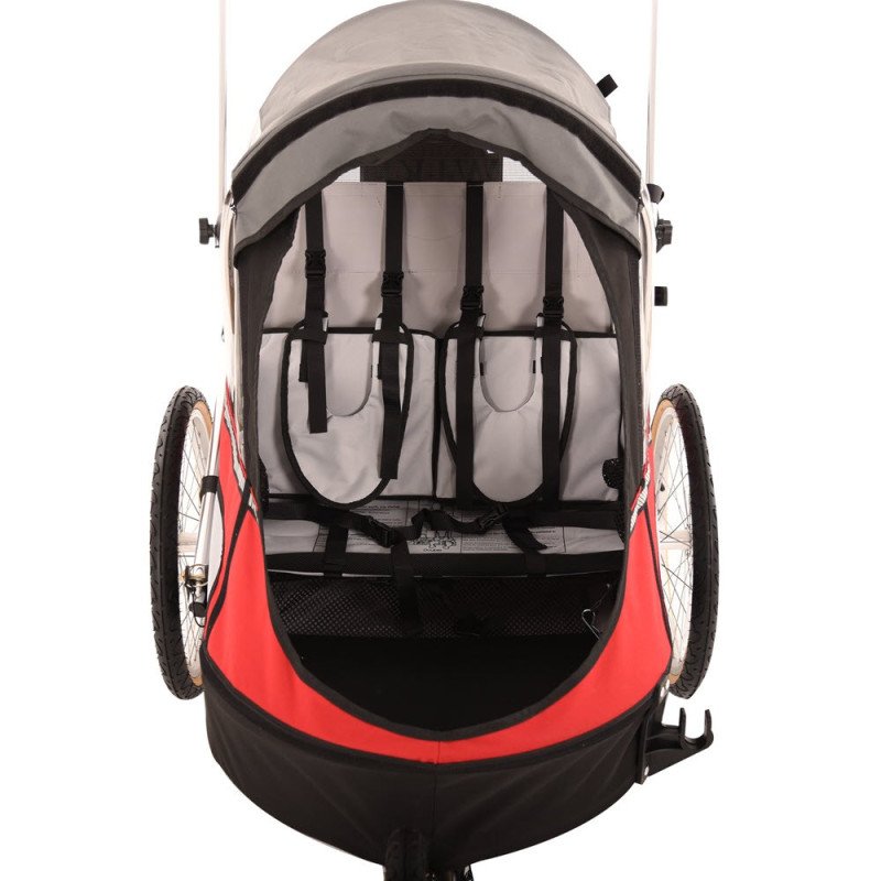 Remorque velo pour enfant Premium Double marron – Image 6